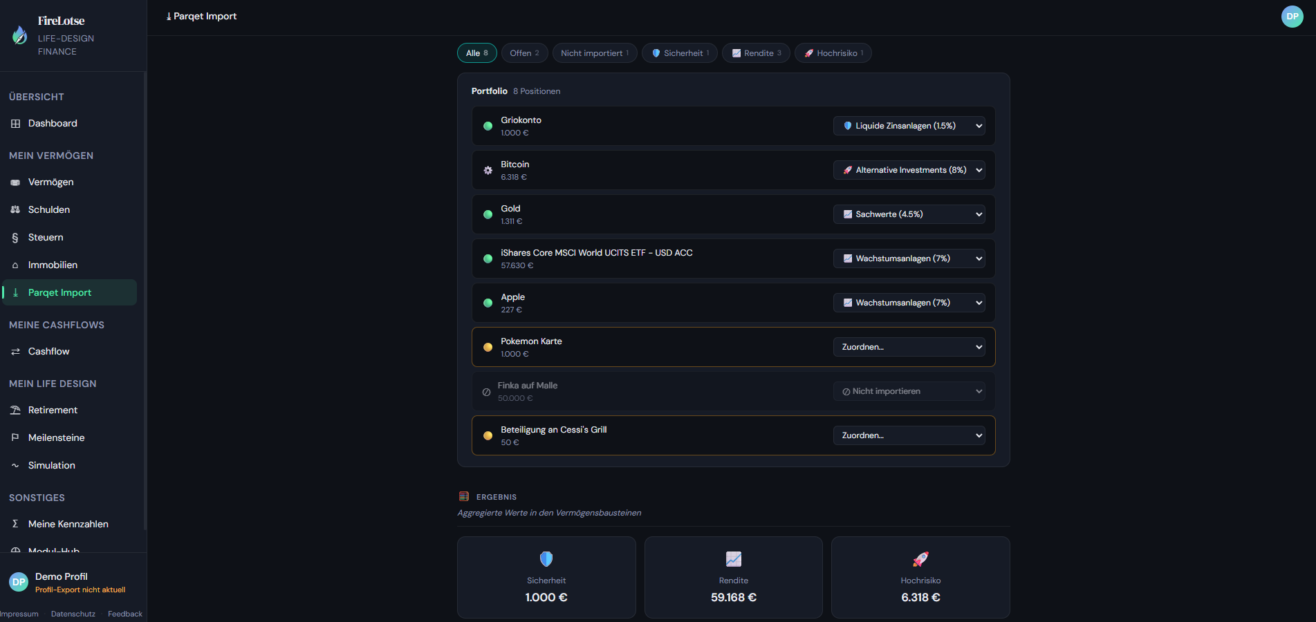 Parqet Importer Screenshot